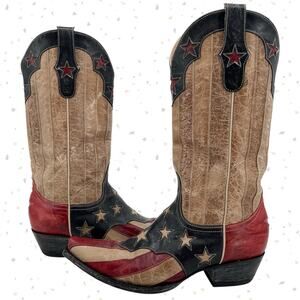 Old Gringo American Flag Western Boots Stars & Stripes Cowboy Patriotic Size 8.5